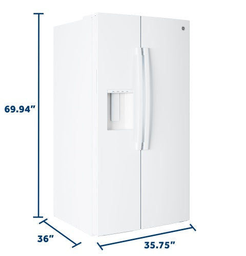 GE® 27.9 Cu. Ft. Side-By-Side Refrigerator with Extra Tall Dispenser and In-Door Icemaker