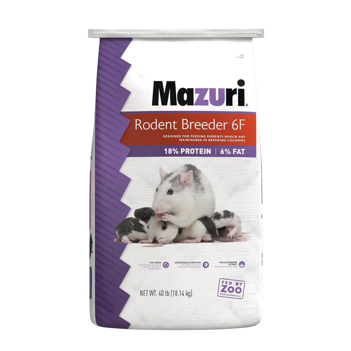 Mazuri Rodent Breeder 6F, 40 lbs.