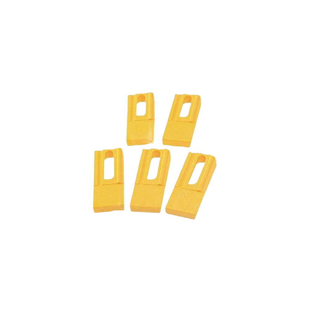 Set of five yellow plastic gravity heel replacements for saw accessories in power tool and home improvement collections under 50 dollars