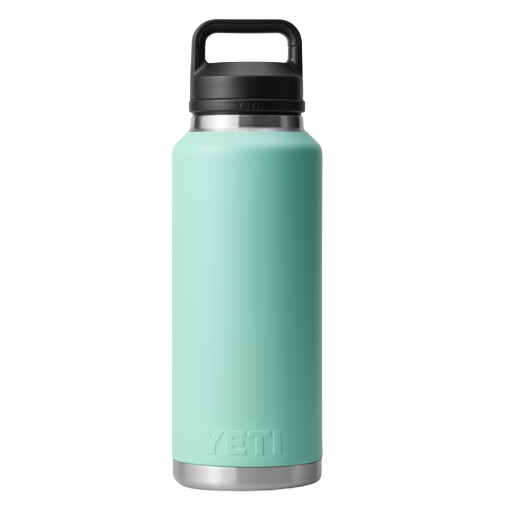 Teal stainless steel 46 oz bottle with black chug cap, part of drinkware and kitchenware collections under $100