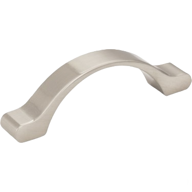 Satin nickel cabinet pull with smooth curved design for furniture hardware and home improvement projects under $50