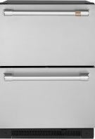 Built-in dual-drawer refrigerator with stainless steel finish, integrated handles, and ventilation grille in Appliances collection