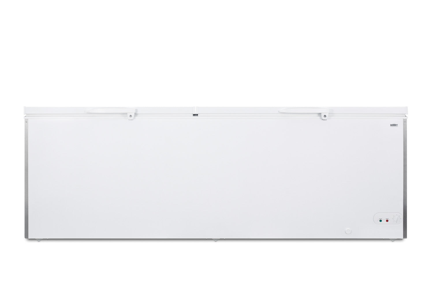 Large white manual defrost chest freezer suitable for commercial and kitchen use in Freezers & Ice Makers collection