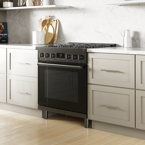 800 Series, Dual Fuel Freestanding Range, 30'', Black Stainless Steel