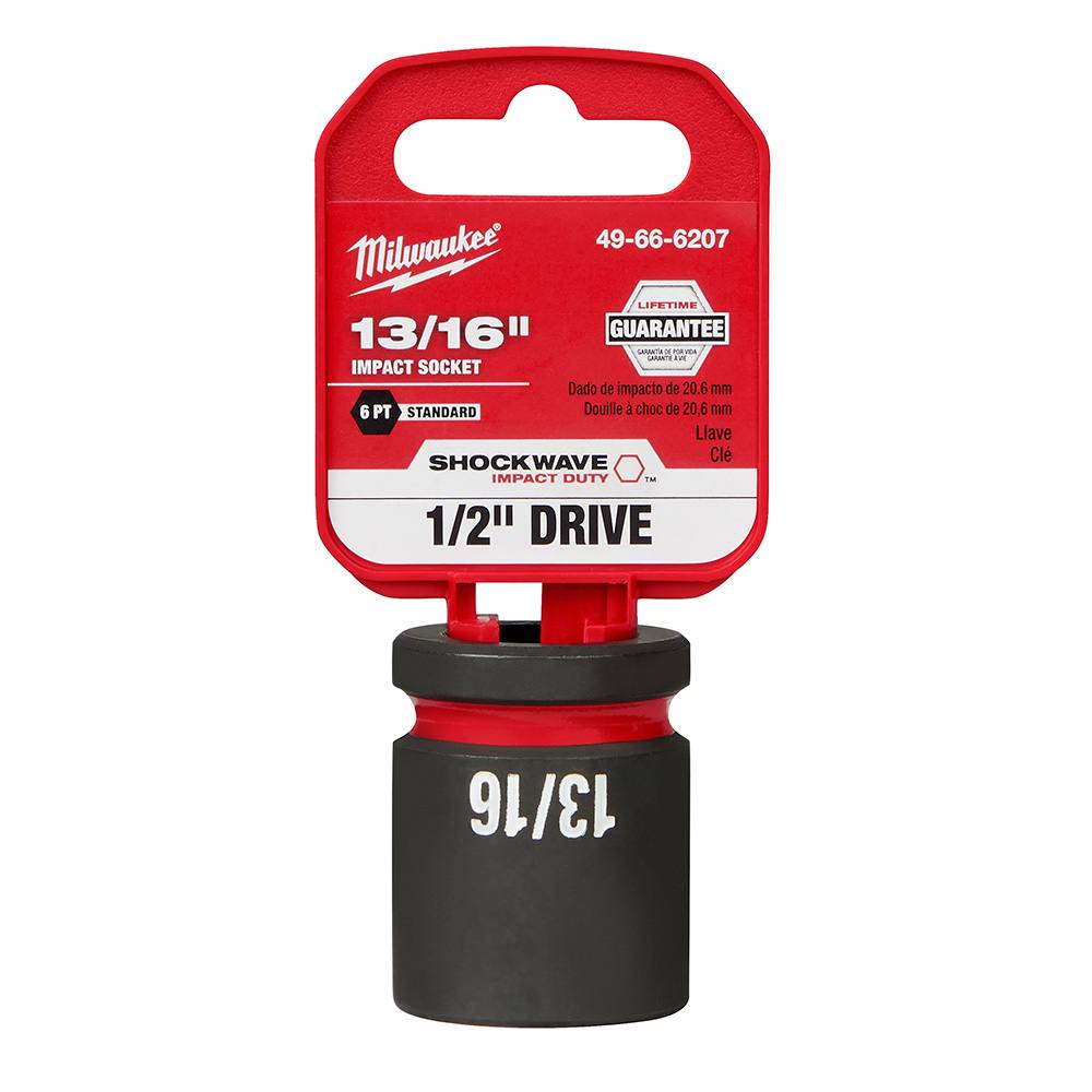 Milwaukee 13/16 inch impact socket with 1/2 inch drive for heavy-duty tools and home improvement tasks