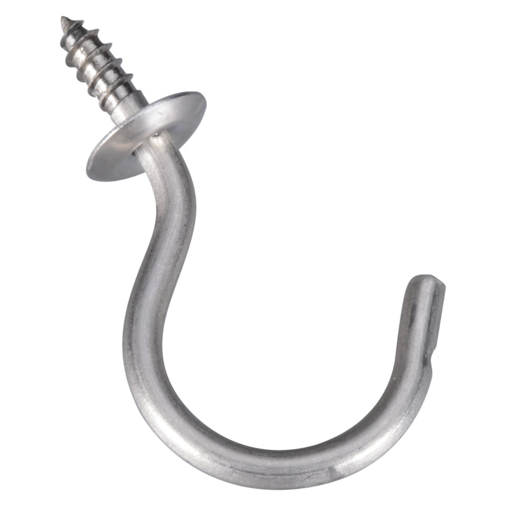 1-1/2 inch stainless steel cup hook with threaded screw for secure hanging in hardware and home improvement tools under $50