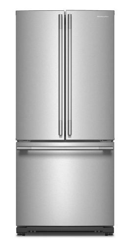 30-inch French door refrigerator in stainless steel with PrintShield® finish from KitchenAid appliances collection