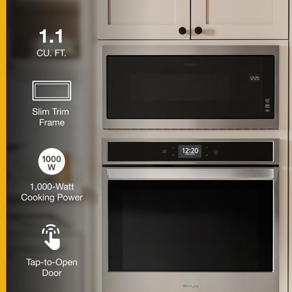 Built-in microwave with slim trim installed in modern kitchen cabinetry from Kitchen & Kitchenware collection