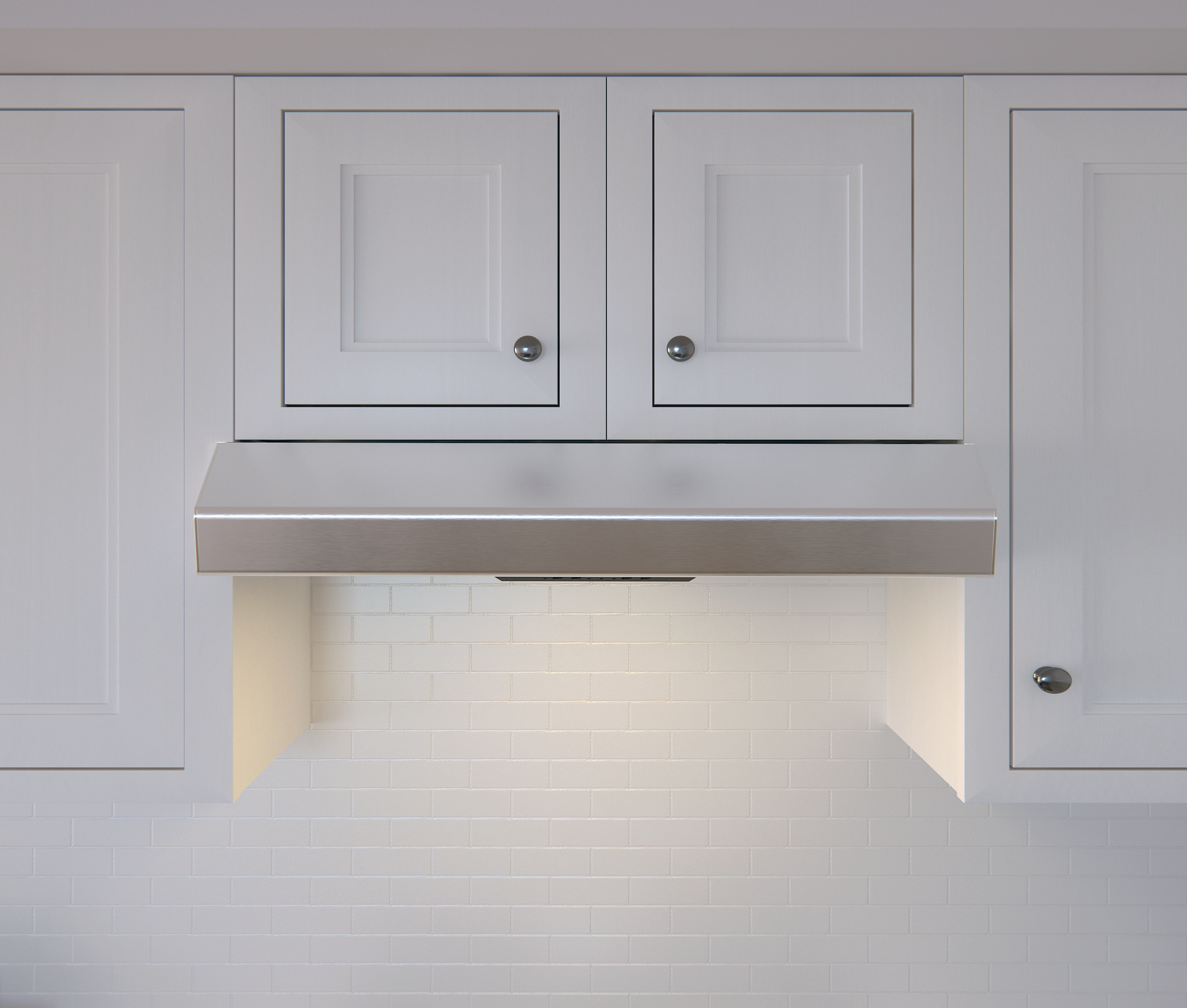 Under cabinet stainless steel range hood with built-in LED lighting, designed for efficient ventilation in modern kitchens, part of Range Hoods, Kitchen & Kitchenware, All Products, and Appliances collections.