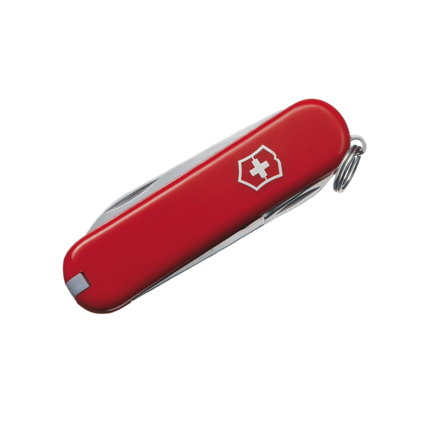 Compact red pocket knife with key ring and multiple tools for everyday use in cutting and hand tool collections
