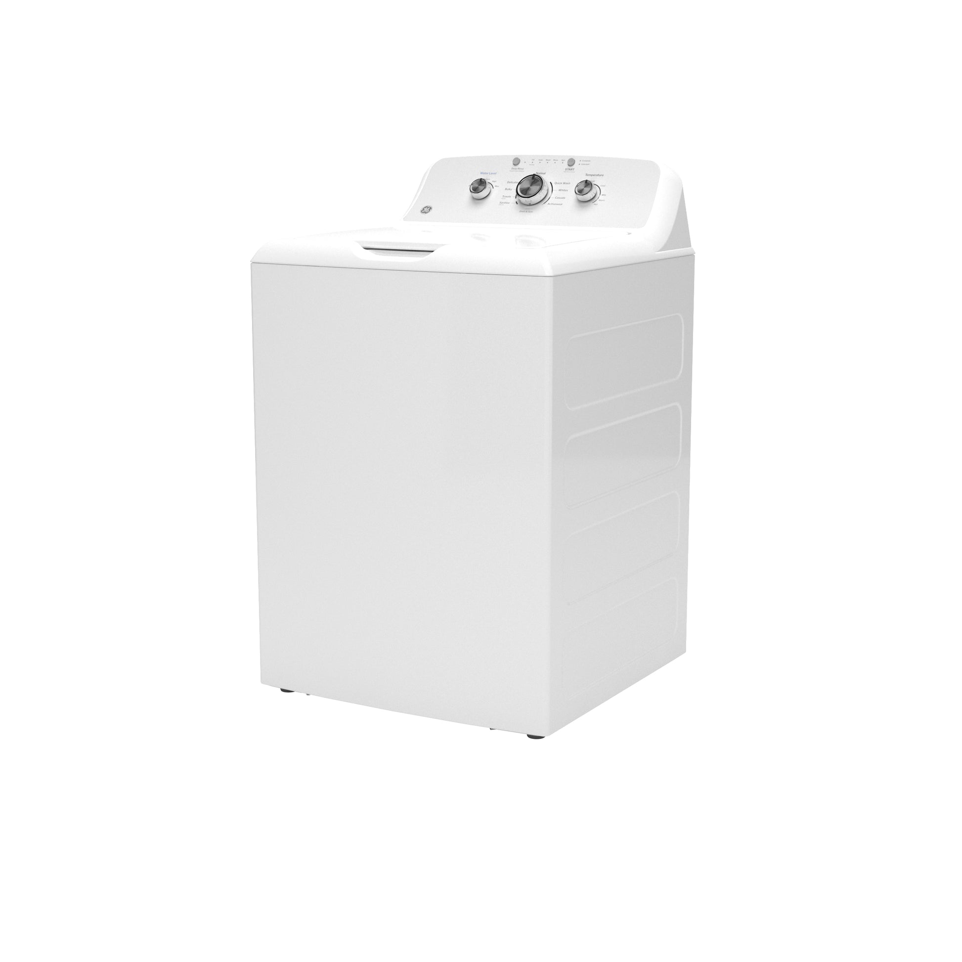 White top load washer with control knobs for water level and wash cycle, part of washers and appliances collection