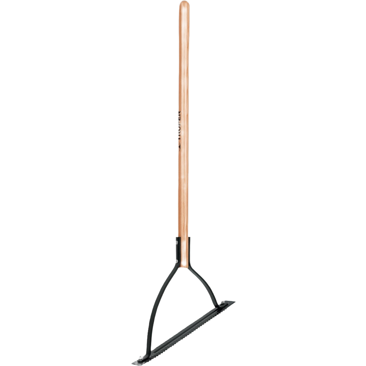 Wooden handled garden tool with curved metal blade for cutting grass and weeds in outdoor hand tools and gardening collections