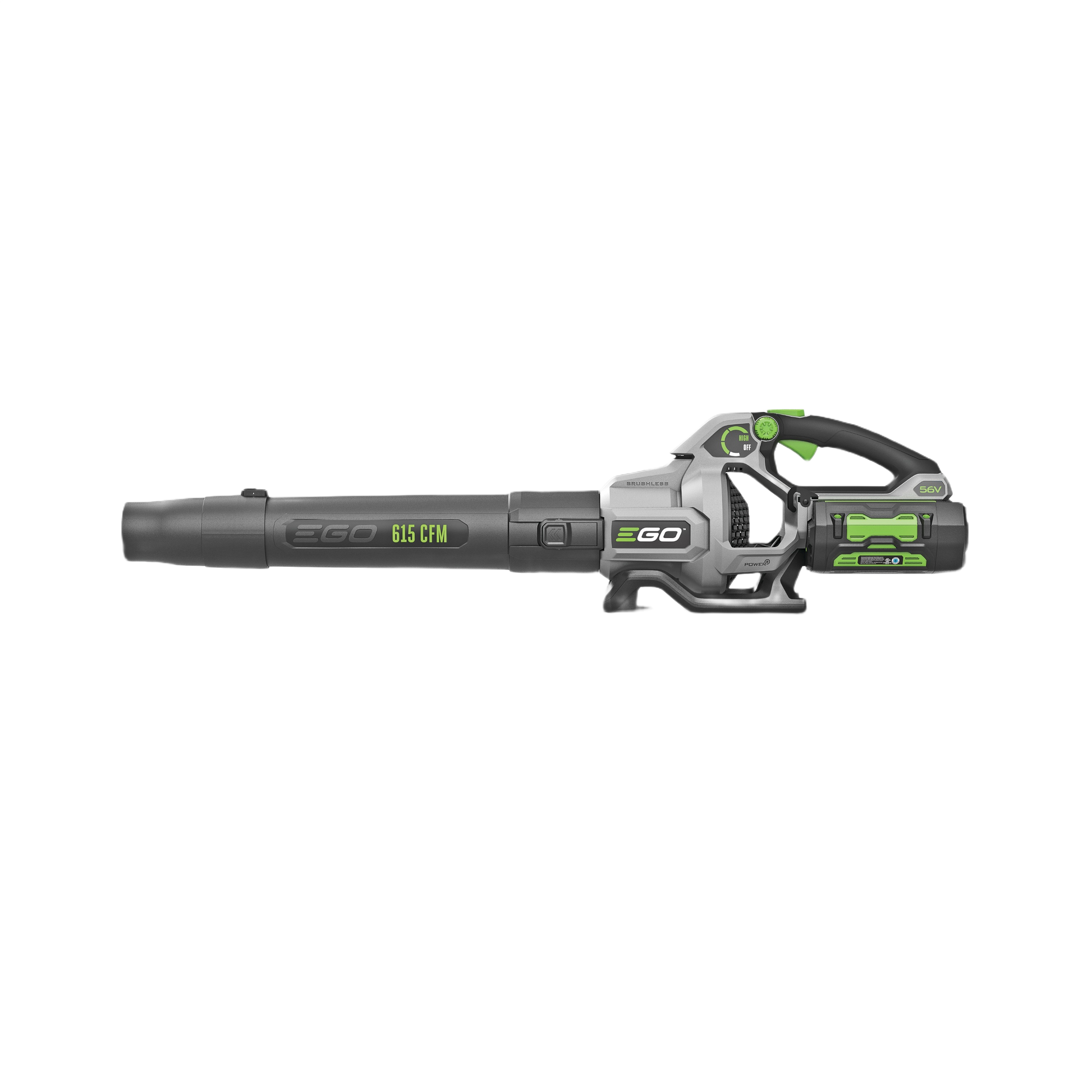 Cordless yard blower with detachable battery and ergonomic handle for home improvement and outdoor cleanup tasks