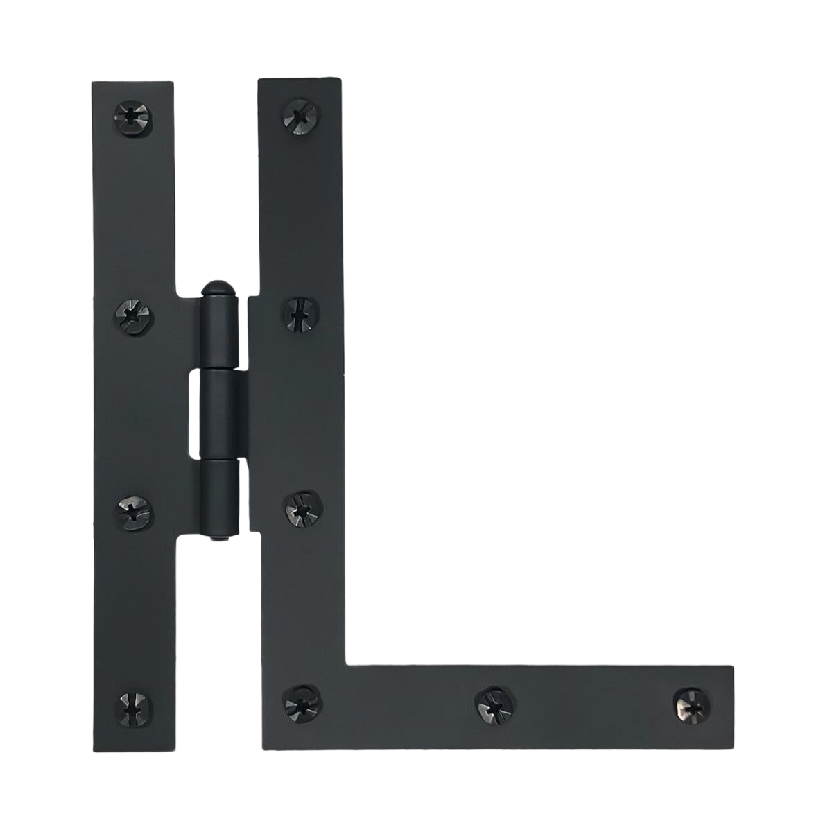 Pair of matte black smooth iron HL door hinges with lacquered finish for home improvement hardware under $100
