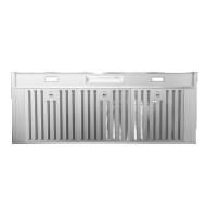 stainless steel insert range hood with LED lights and hybrid baffle filters for kitchen appliances and home improvement