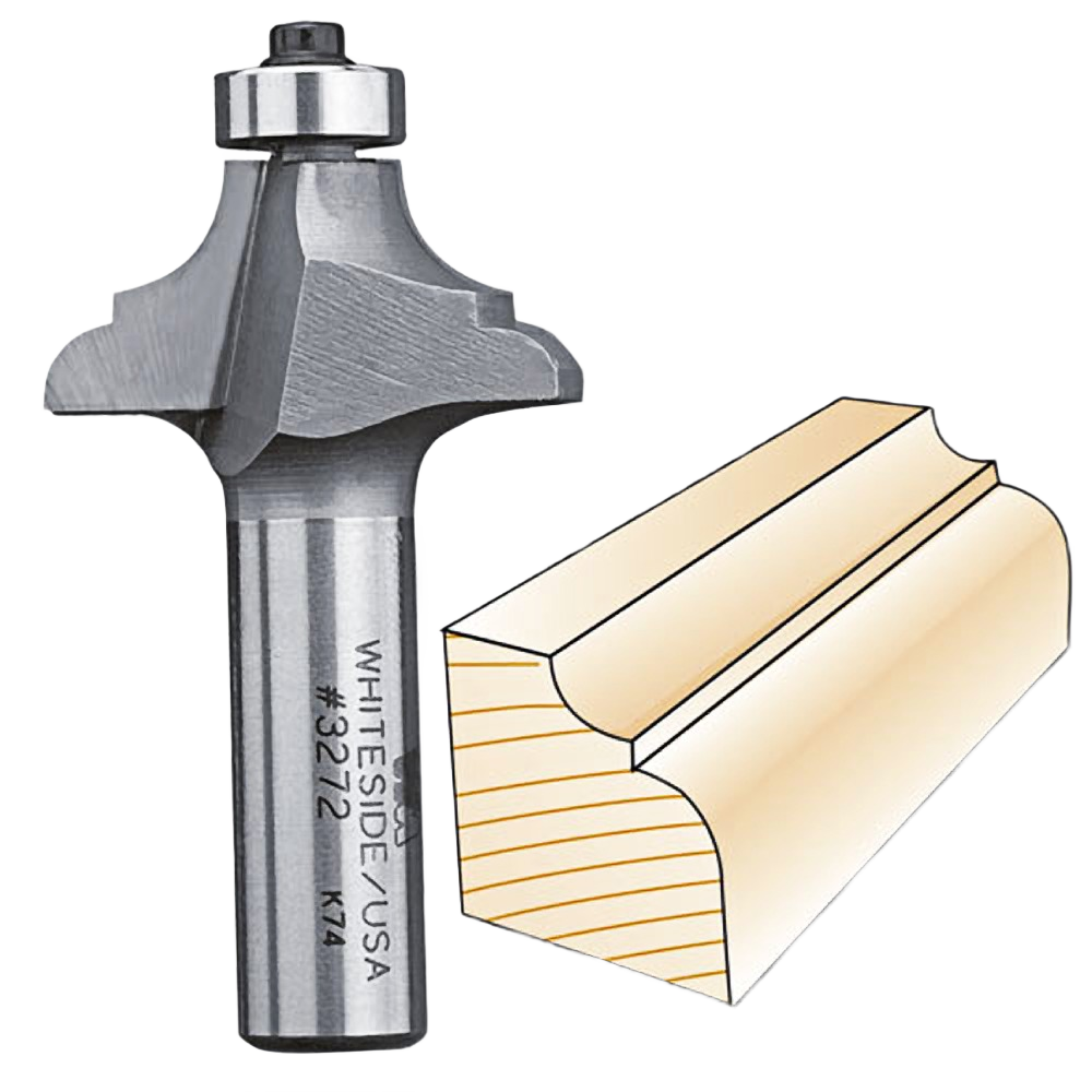 Whiteside French Traditional router bit with carbide tip for woodworking profiles in tool accessories and power tool collections