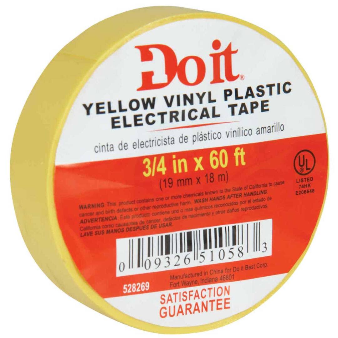 Yellow vinyl plastic electrical tape roll for general purpose electrical insulation in home improvement tools under $50 collections