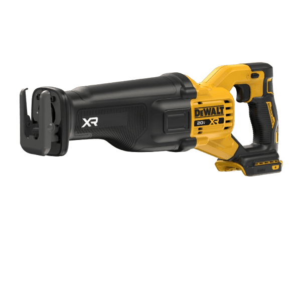 Cordless reciprocating saw in yellow and black designed for efficient home improvement and tool applications