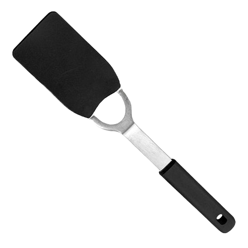 Small black nylon spatula with stainless steel handle in kitchen utensils and cookware collections under $50