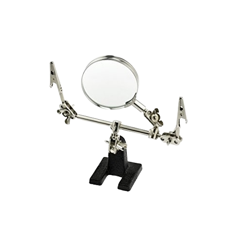 Helping hand tool with magnifying lens and adjustable clips for precision work in home improvement and tools under $50.