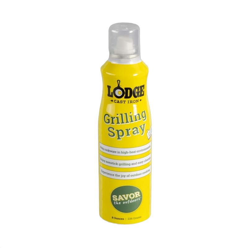 Yellow 8 oz spray can for non-stick grilling with mesquite flavor in kitchenware and Lodge Cast Iron collection