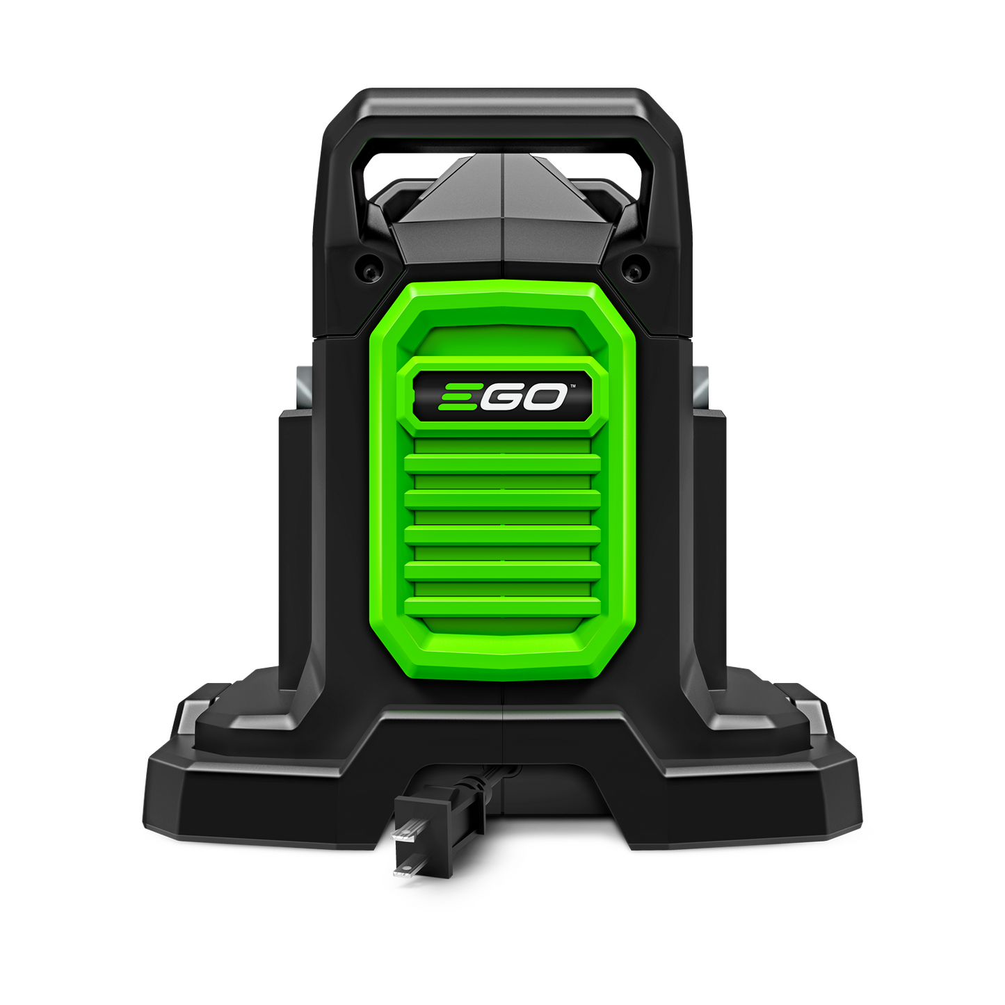 Black and bright green dual port charger for 56V lithium batteries in power tool accessories and battery charging systems collections