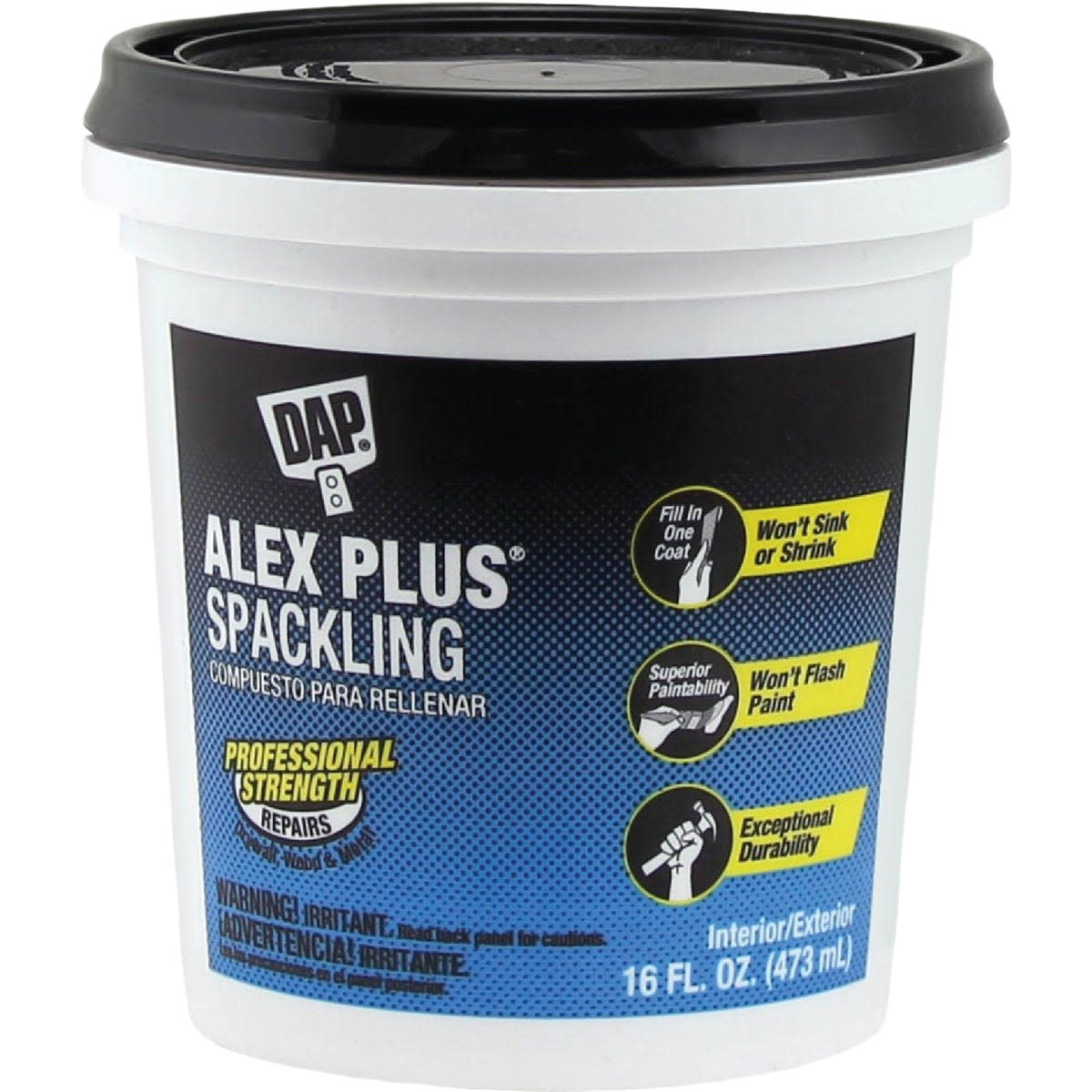 Container of professional latex spackling compound for home improvement in Sand Paper, Patching & Repair collection