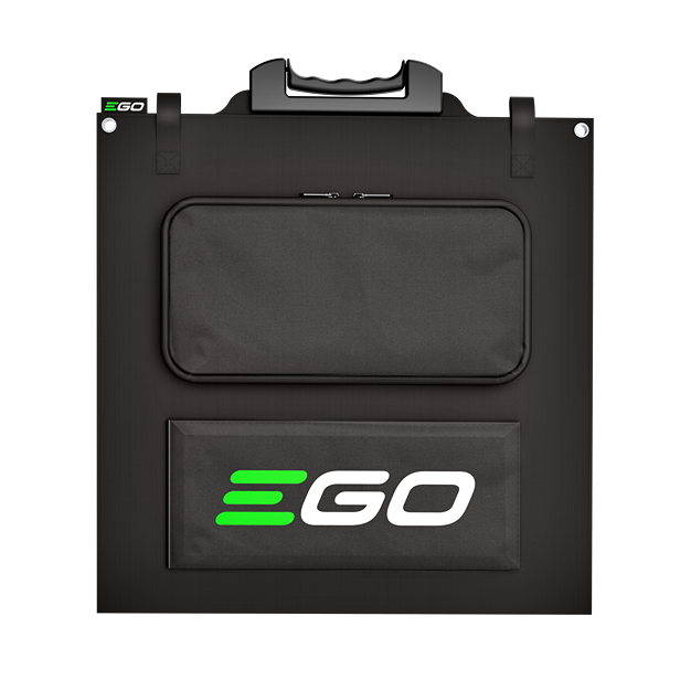Black foldable solar panel with carrying handle and zippered pocket for portable power in tool accessories collection