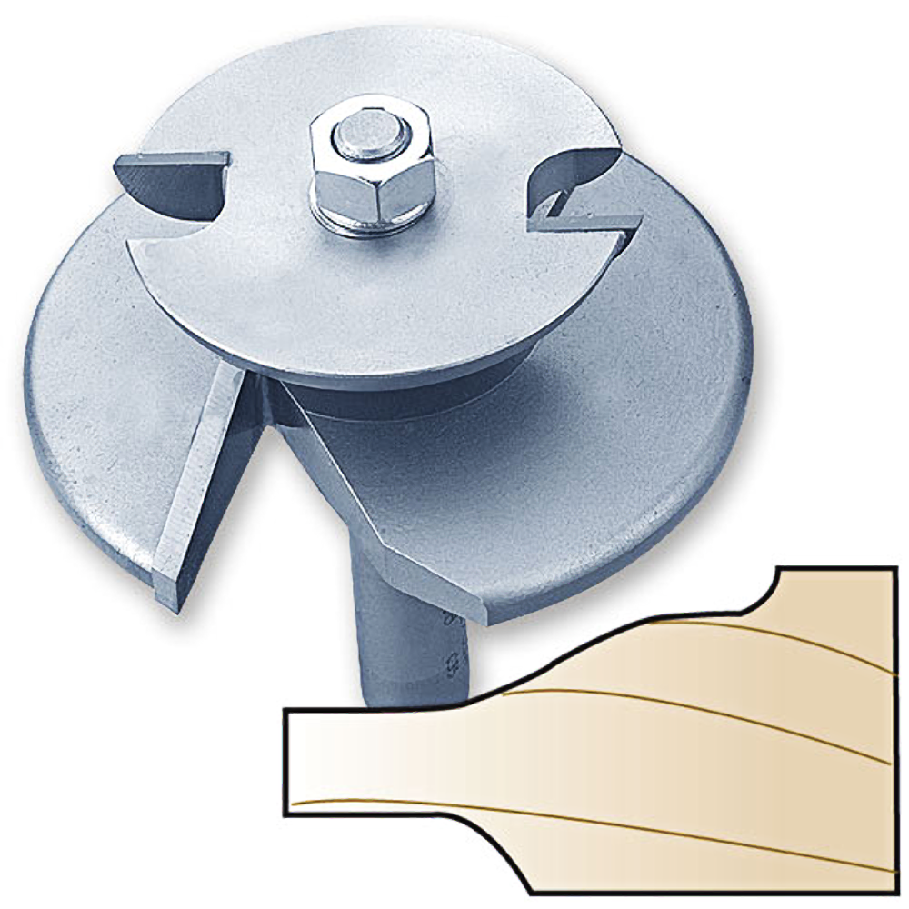 Two-wing raised panel router bit with back cutter for woodworking in tool accessories and blades and bits collections