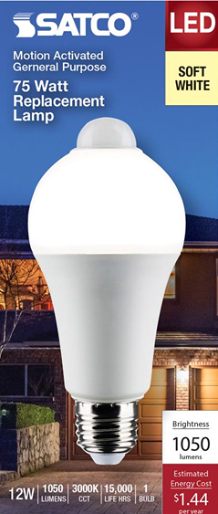 LED bulb with motion sensor, soft white light for energy-saving home lighting and security under $50 collection