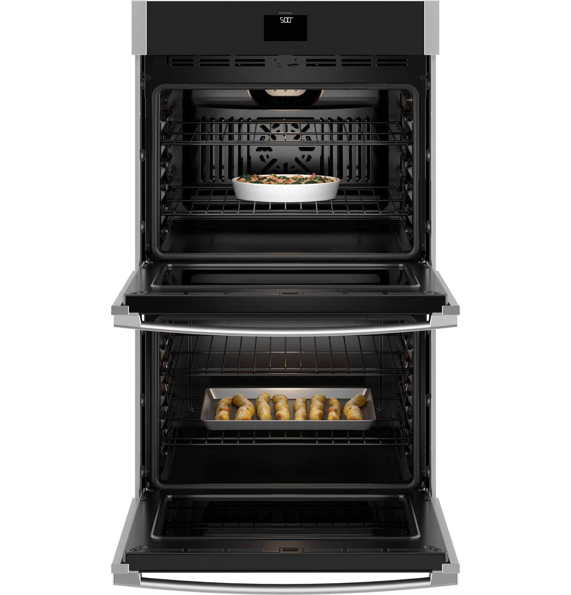 Built-in smart double wall oven with convection cooking and self-cleaning from Double Wall Ovens and Kitchen collections