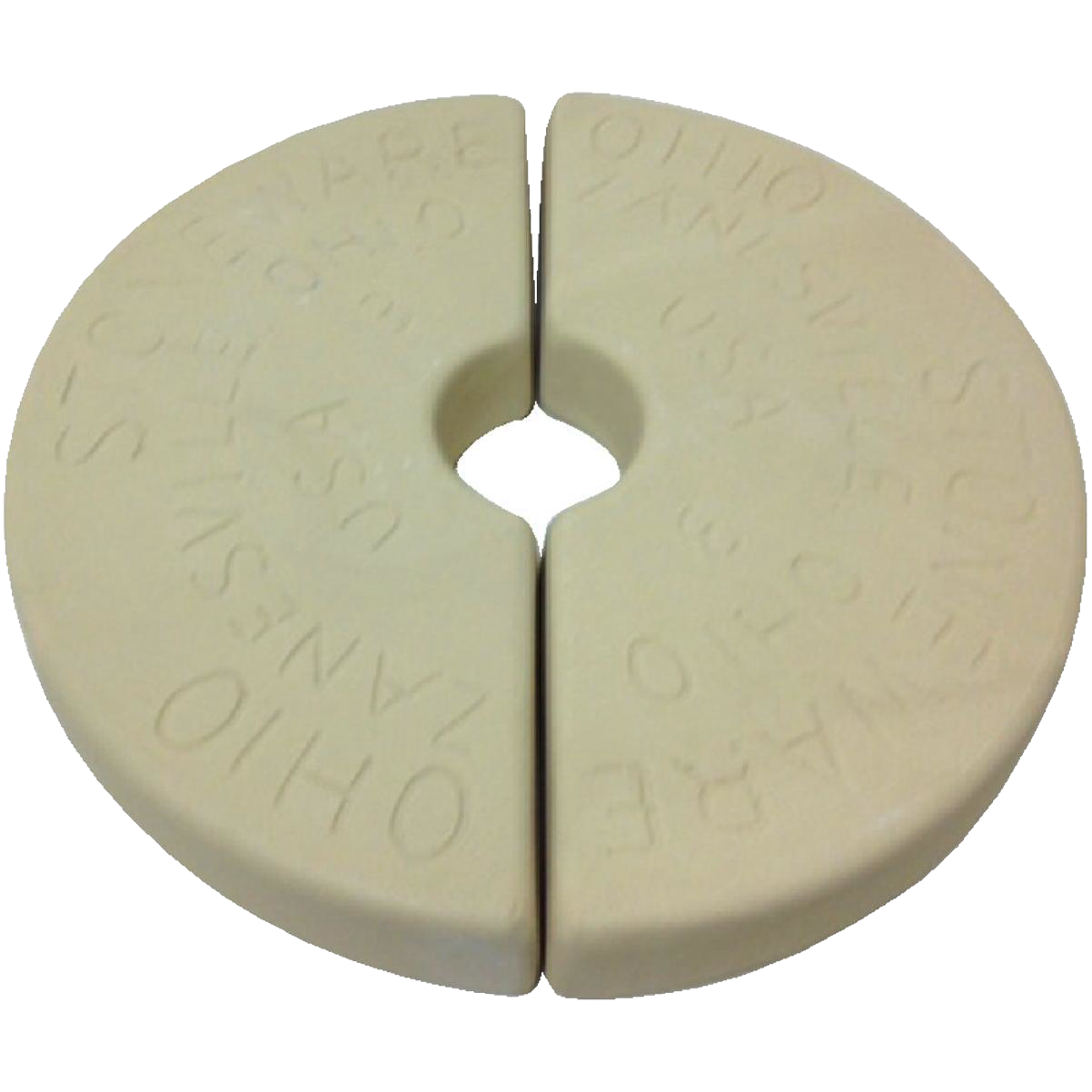 Beige stoneware segmented weight stones for crocks, designed for fermentation in kitchenware and small appliances collections