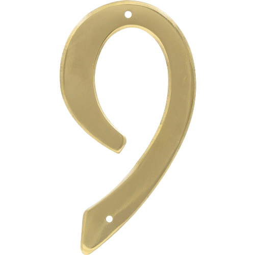 Brass nail-on number 9 for clear outdoor address marking in home improvement and hardware under $50 collections