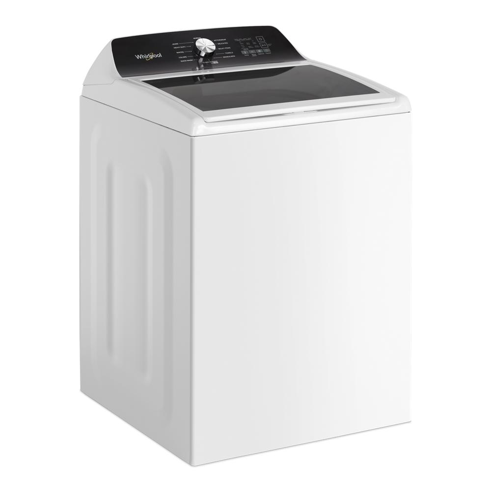 White top load impeller washing machine with clear lid and user-friendly control panel for home laundry use