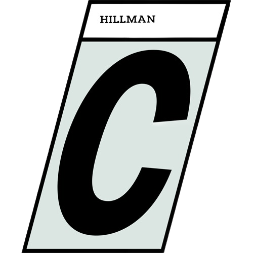 Black reflective Mylar angle cut letter C sticker for home improvement projects in hardware under $50 collection