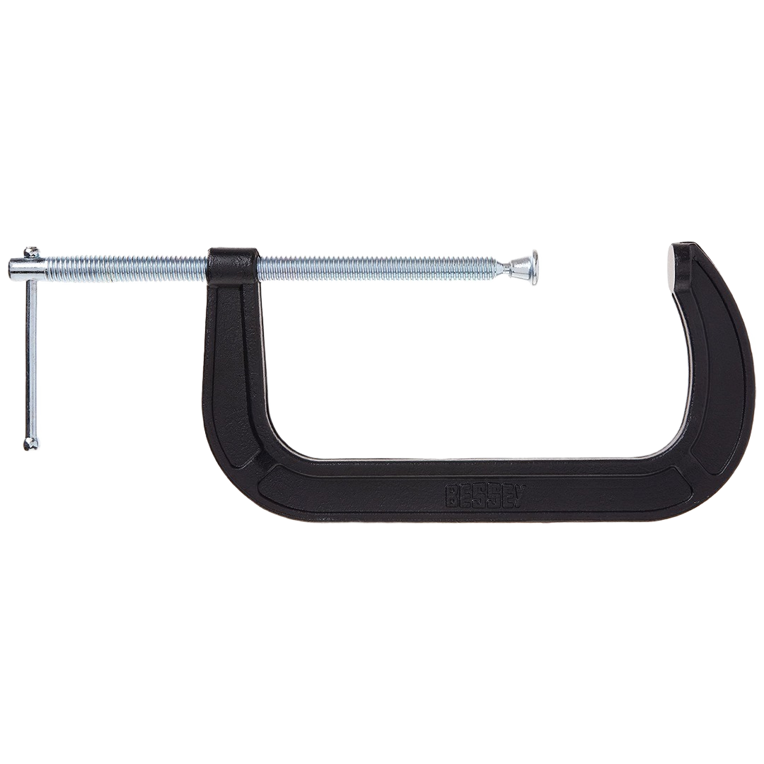 Black and galvanized steel C-clamp for woodworking and home improvement projects under $50 collections