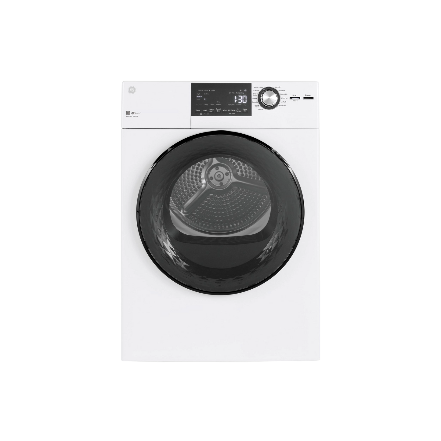 GE® ENERGY STAR®  24" 4.3 Cu.Ft. Front Load Vented Electric Dryer with Stainless Steel Basket