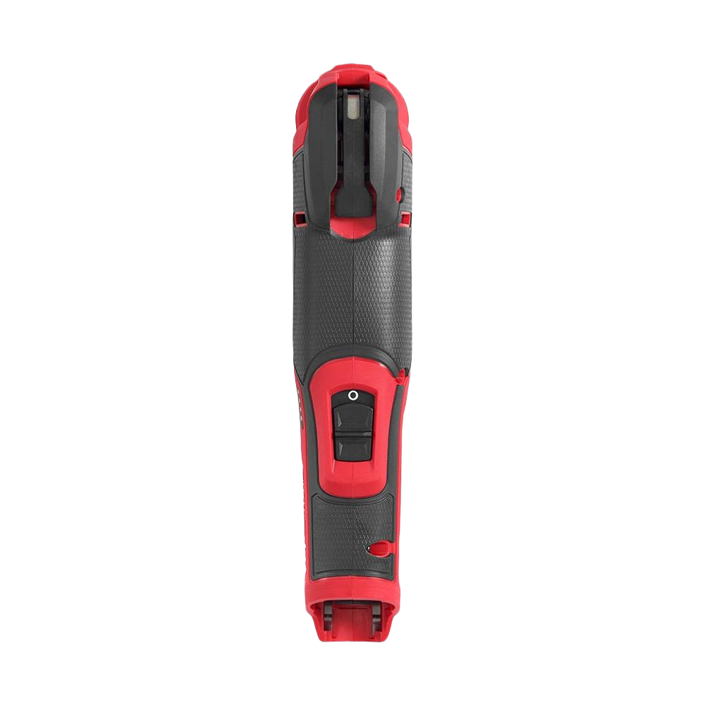 Cordless oscillating multi-tool in red and black with ergonomic grip for versatile home improvement tasks and tool use