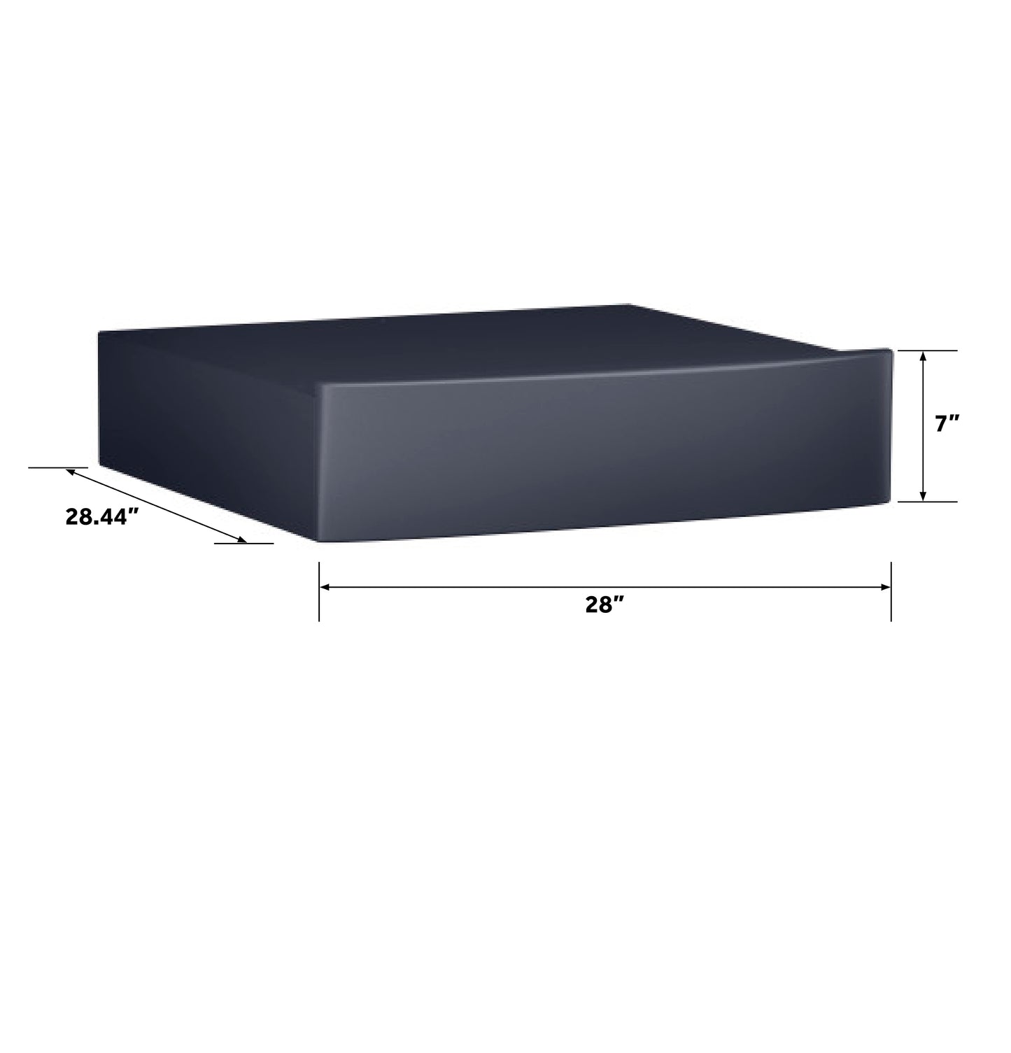 Black 7-inch appliance riser with dimensions for laundry use in Appliance Parts & Accessories collections.