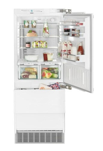 Built-in 30-inch bottom freezer refrigerator with ice maker, BioFresh drawers, and adjustable shelving from Appliances collection