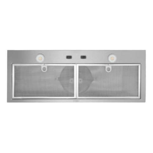 Under cabinet stainless steel range hood insert with LED lights and dual mesh filters in kitchen appliances collection