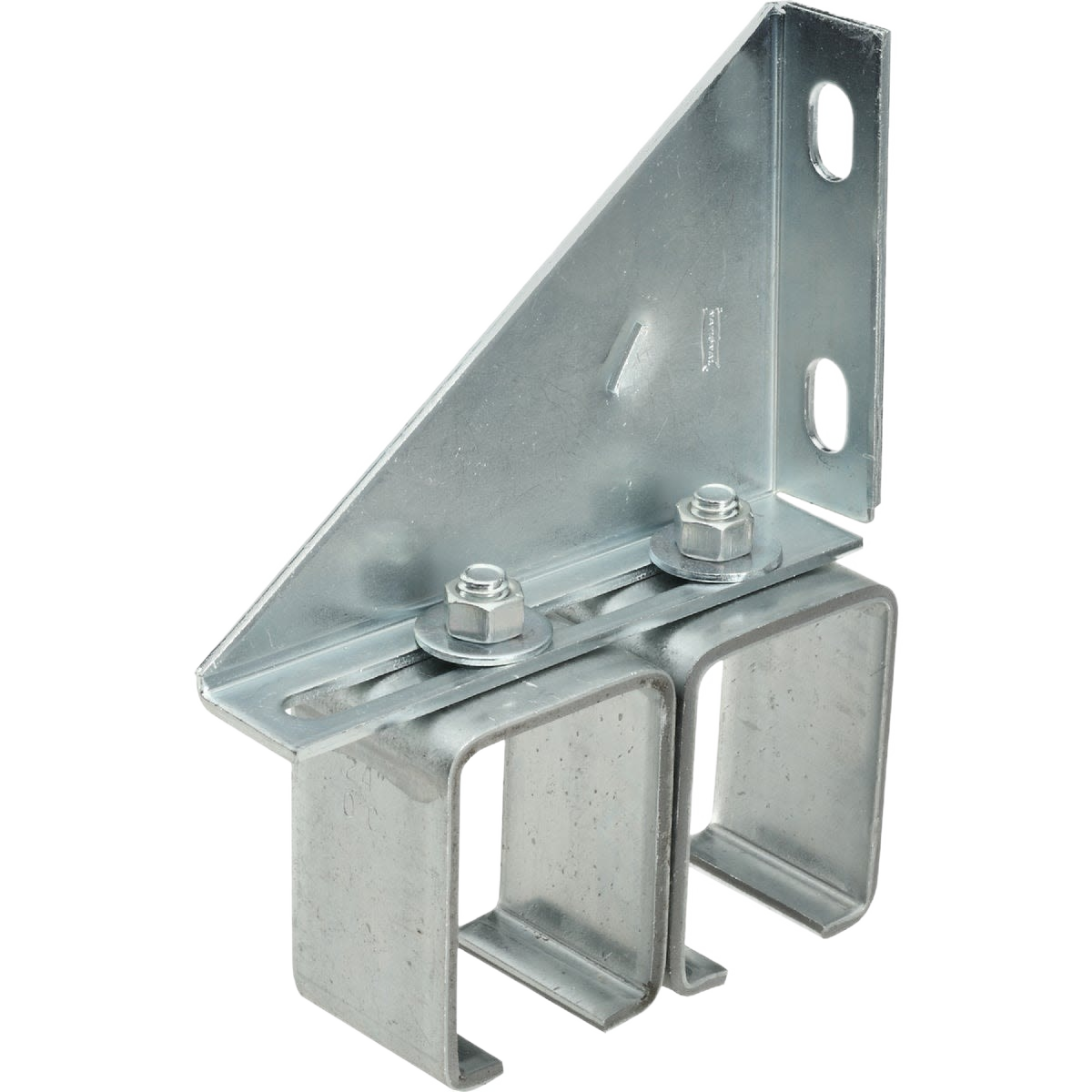 Galvanized adjustable metal bracket for mounting double box rail in barn door hardware and home improvement tools collections