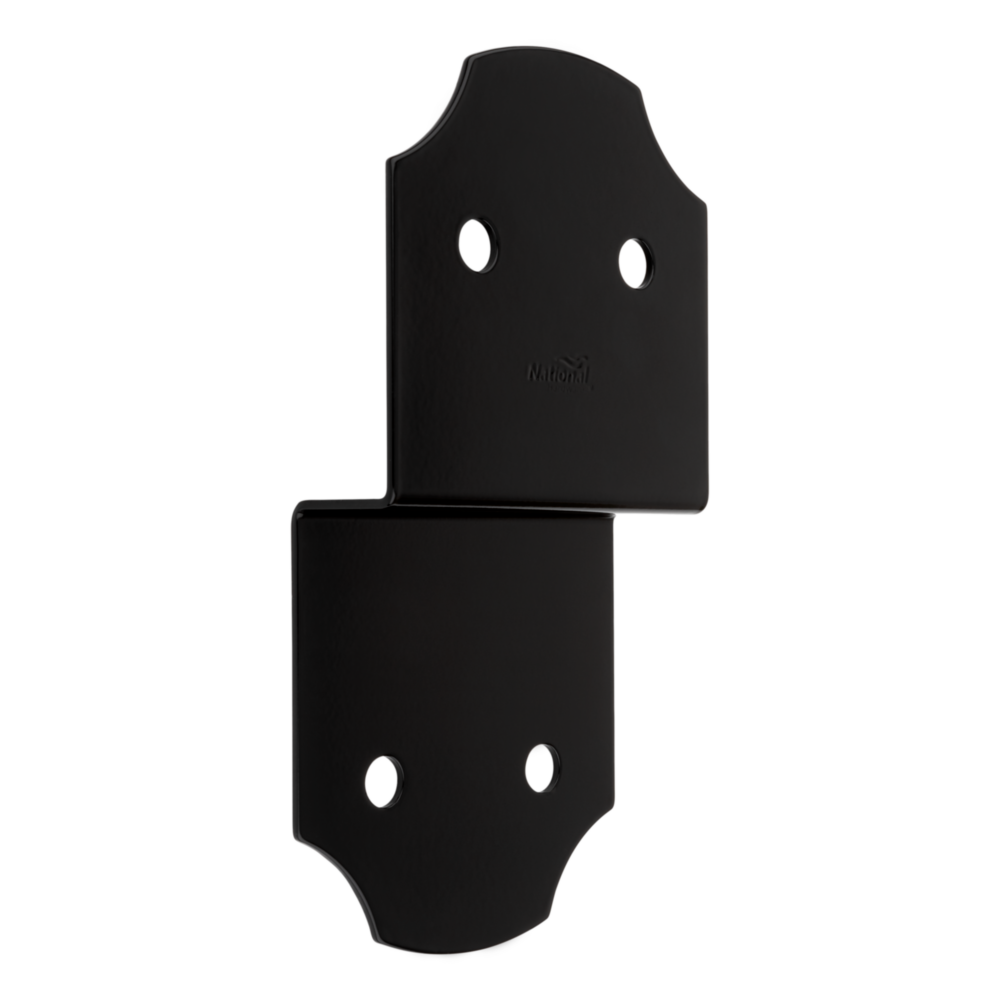 Black joist tie with decorative edges and pre-drilled holes for hardware and home improvement projects under $50