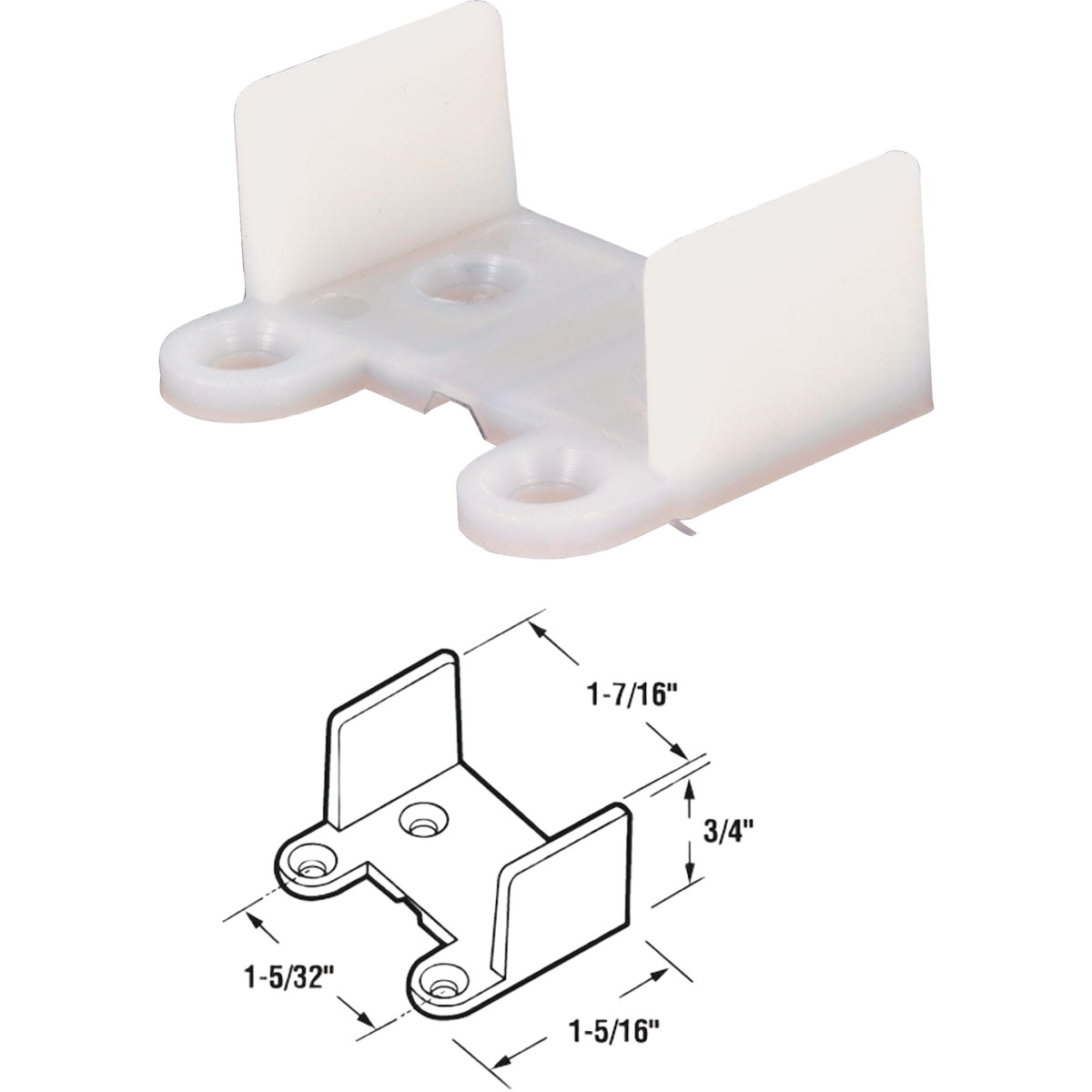 White nylon single door guide for sliding closet doors in hardware and home improvement under $50 collection