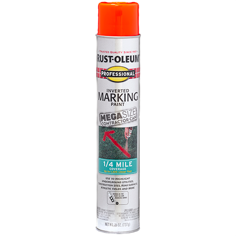 Rust-Oleum inverted red-orange marking paint spray can for construction and home improvement projects under $50