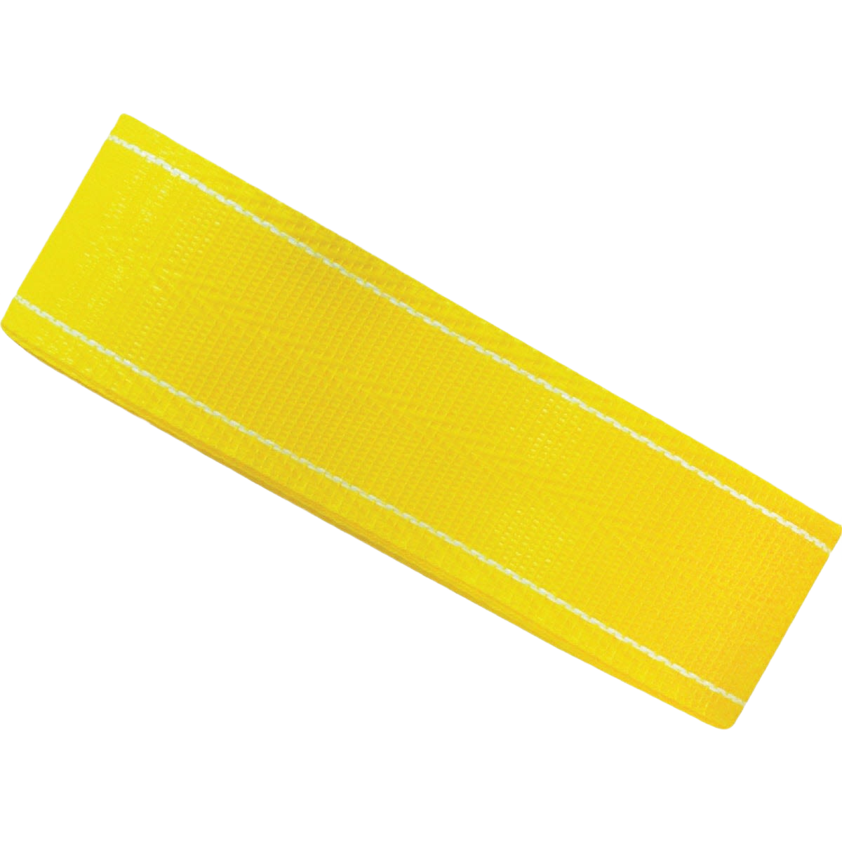 Heavy-gauge yellow and white polypropylene webbing strip for outdoor chair repair in lawn and garden use