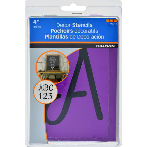 Hillman Decorative Script Stencil Pack, 4 in.
