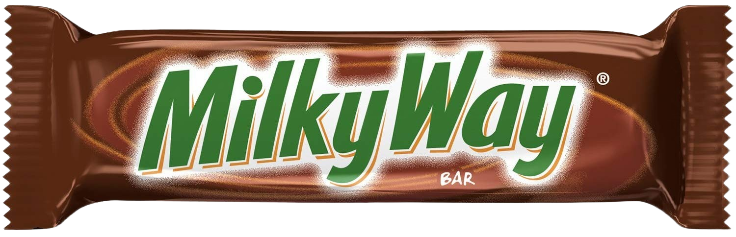 Milky Way candy bar wrapped in brown packaging, part of Chocolates & Candies and Food & Beverage collections