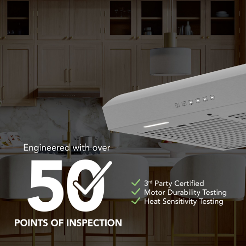 30" Under-Cabinet Range Hood, 490 MAX Blower CFM 1.1 Sones
