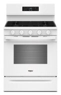 white 30-inch gas range with digital controls and EZ-2-Lift hinged grates for kitchen and home improvement